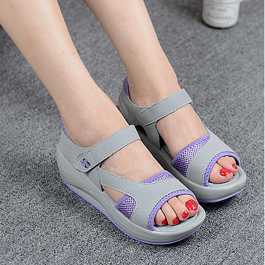 2021 new summer ladies shoes shoes with thick soles muffin shake slope ladies fish mouth breathable lady sandals